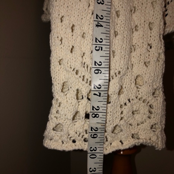 Free People Long Sleeve Traveling Ivory Lacey Sweater - Picture 14 of 15